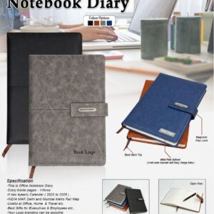 Premium PU Leather Notebook Diary with Magnetic Flap