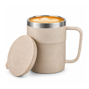 EcoWave: Stainless Steel Double Wall Coffee Mug – Corporate Gift